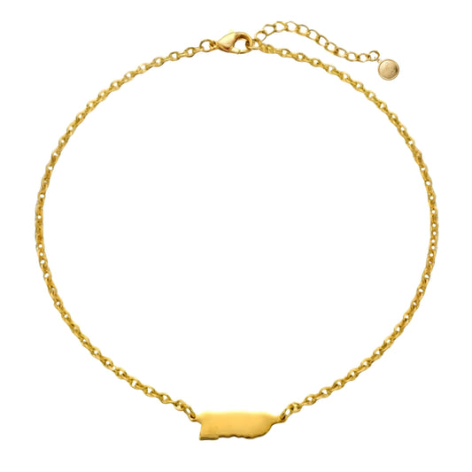 17.5in Golden Necklace with Puerto Rico Connector